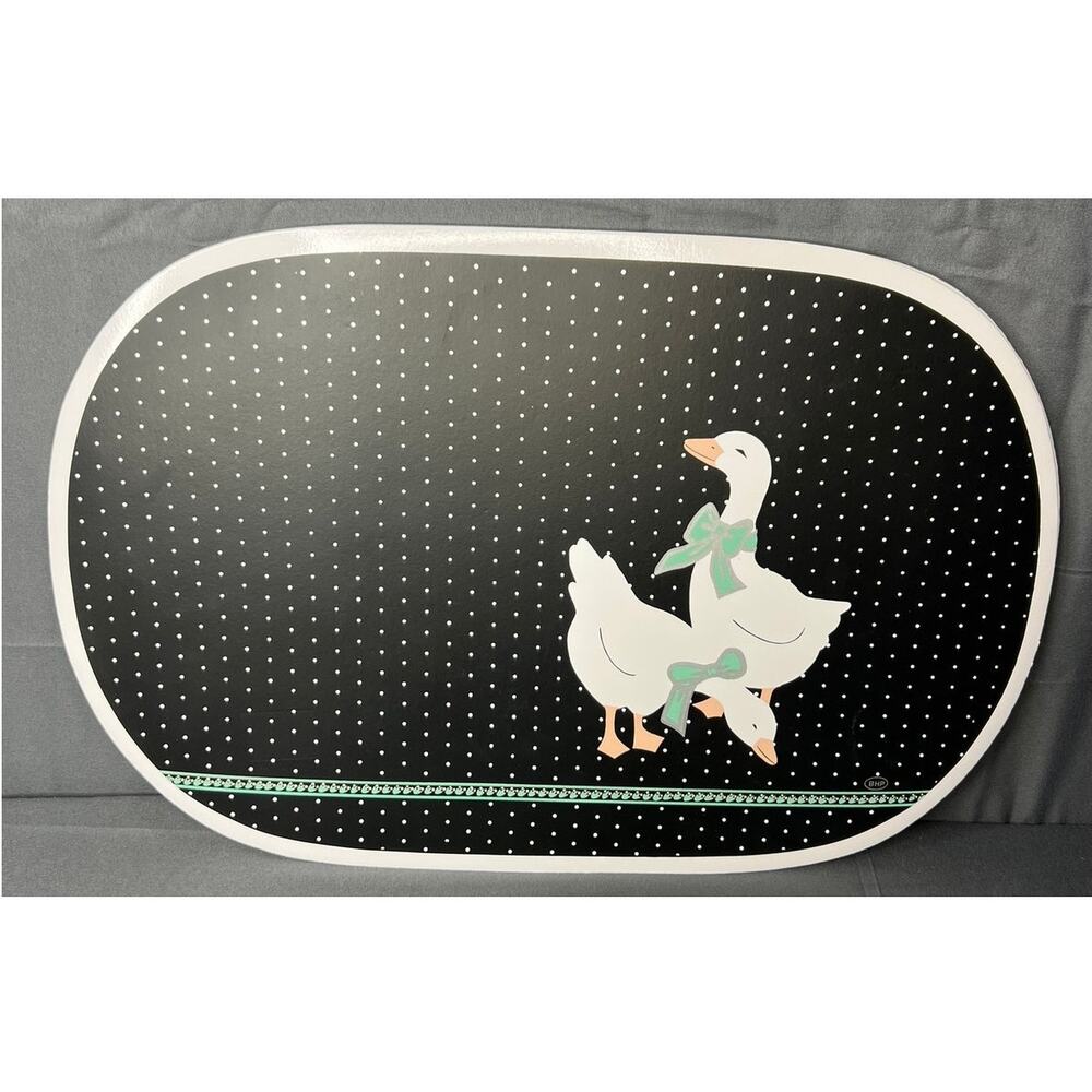 Vintage Black Geese Placemats Set of 4 Cottage Core